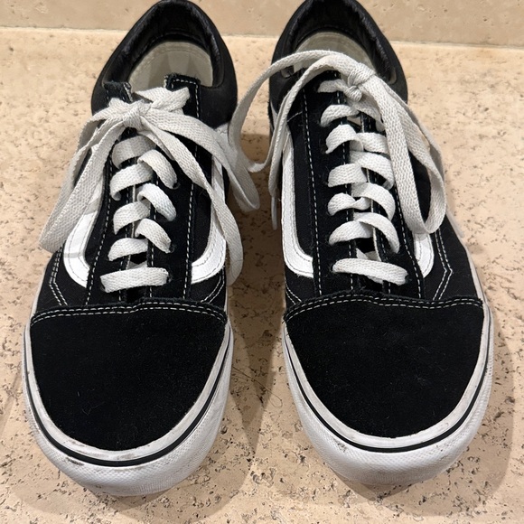 Vans Black and White Platform Sneakers - Picture 3 of 9